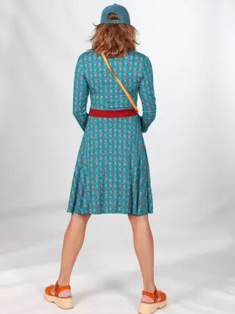 Robe Cantik Pinia Bleu robe bleue � motif graphique