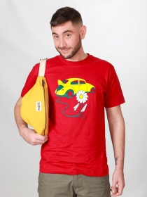 T-shirt Flower power groseille