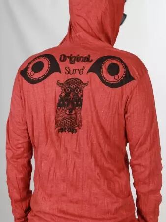 Hoodie Chouette Brique maille douce offrant un port� agr�able et �l�gant