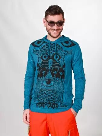 Hoodie Chouette Petrol v�tement en maille � la coupe confortable et � l'allure contemporaine