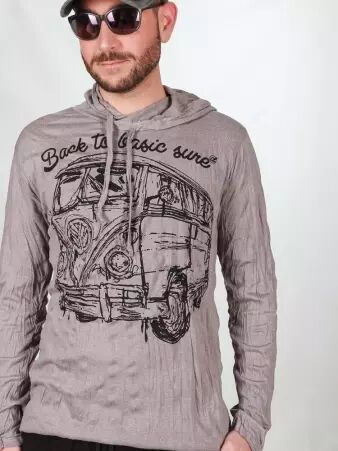 Hoodie Combi Gris maille douce offrant un port� agr�able et �l�gant