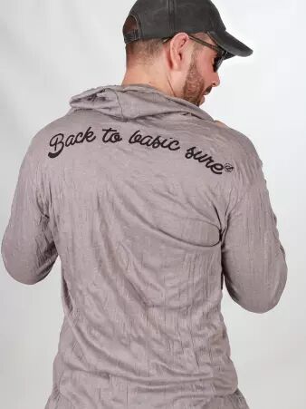 Hoodie Combi Gris maille douce offrant un port� agr�able et �l�gant