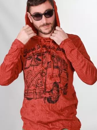 Hoodie Combi Brique cr�ation textile pens�e pour le confort et le style quotidien
