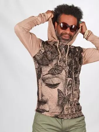 Hoodie Butterfly Bouddha Beige v�tement du vestiaire f�minin � l'esprit casual chic