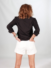 Short &agrave; pont Victorinette Blanc short estival blanc coupe structur&eacute;e