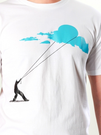 T-shirt kite blanc t-shirt cerf-volant blanc illustration l�g�re