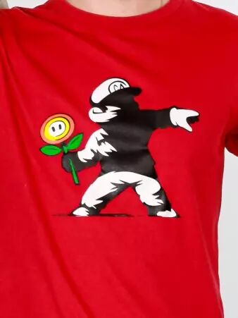 T-shirt Mario Banksy Groseille t-shirt mario banksy groseille pop art