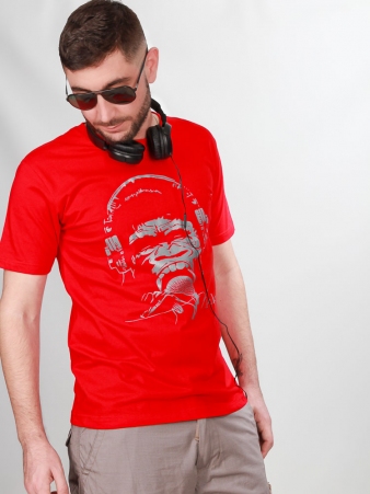 T-shirt Monkey roll rouge t-shirt singe rouge dynamique