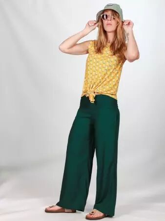 Pantalon Garden Vert bouteille v�tement f�minin �l�gant et naturel