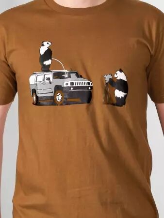 T-shirt Panda Safari kaki t-shirt panda safari kaki nature