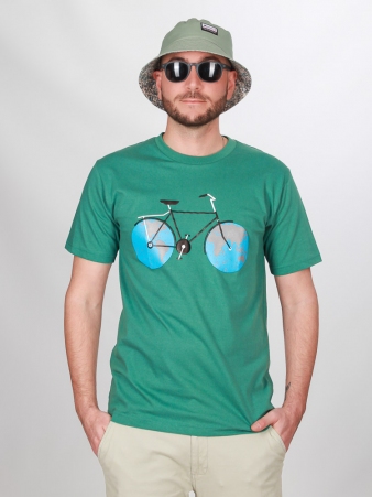 T-shirt Planet Bike Vert d'eau t-shirt v�lo vert d'eau design nature