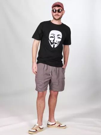 Short velours Barney poches frontales Gris short velours gris coupe droite