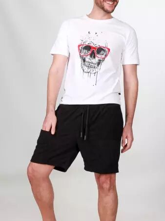 Short velours Barney poches frontales Noir short velours noir style intemporel