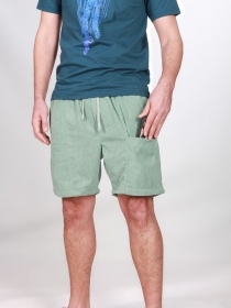 Short velours Barney poches frontales Vert amande