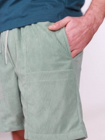 Short velours Barney poches frontales Vert amande