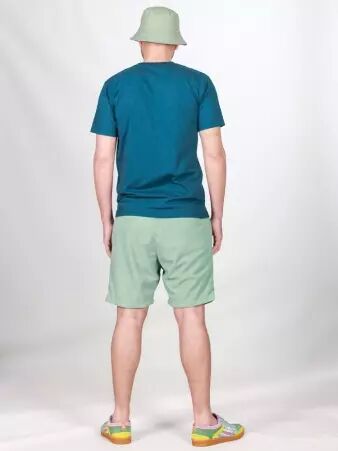 Short velours Barney poches frontales Vert amande short velours vert amande doux