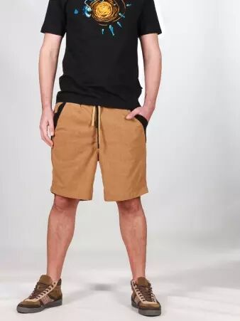 Short velours Wally poches cot�s Camel short velours camel coupe ample et chaleureuse