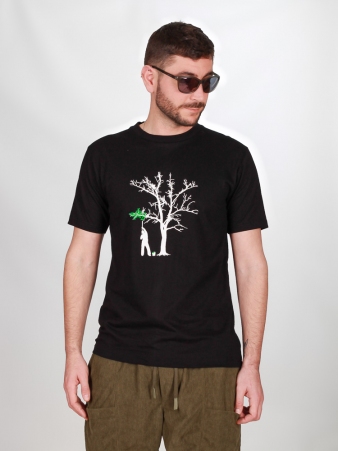 Tee shirt Spring Tree Noir t-shirt arbre minimal fond sombre
