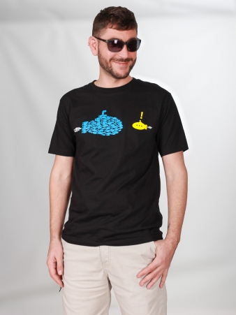 Tee shirt Submarine Noir t-shirt submarine noir univers nautique