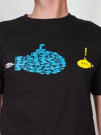 Tee shirt Submarine Noir t-shirt submarine noir univers nautique