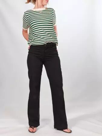 Pantalon wide leg noir pantalon large noir � la coupe intemporelle