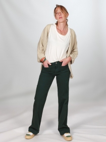 Pantalon wide leg vert bouteille