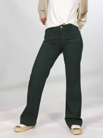 Pantalon wide leg vert bouteille pantalon large vert bouteille profond