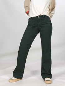 Pantalon wide leg vert bouteille