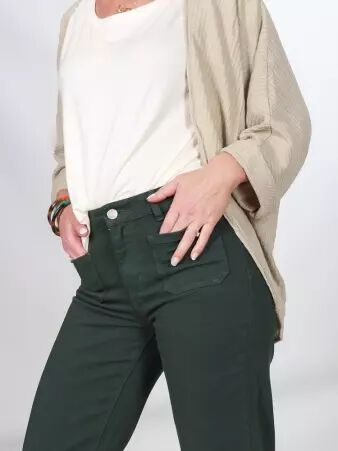 Pantalon wide leg vert bouteille pantalon large vert bouteille profond