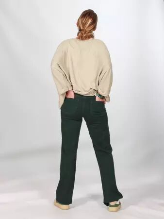 Pantalon wide leg vert bouteille pantalon large vert bouteille profond
