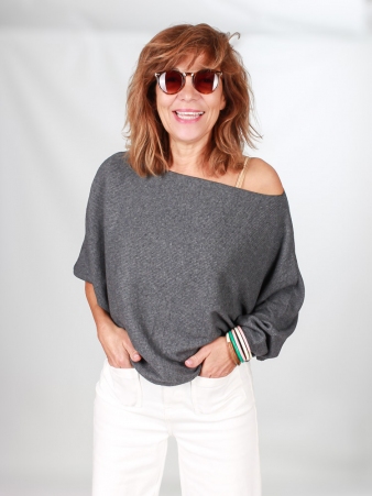 Top Noy Gris anthracite top fluide gris anthracite contemporain