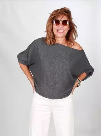 Top Noy Gris anthracite top fluide gris anthracite contemporain