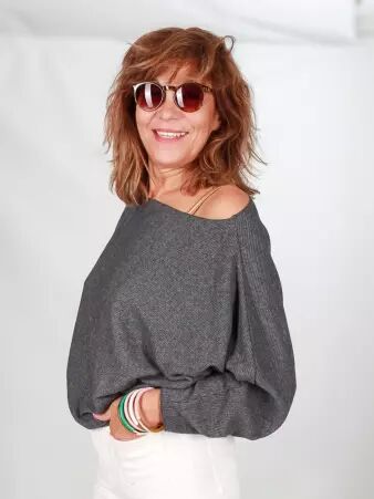 Top Noy Gris anthracite top fluide gris anthracite contemporain