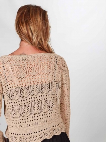 Top crochet brun