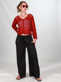 Top crochet bordeaux