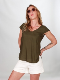 Top Ava Kaki top ava kaki coupe confortable