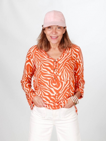 Chemisier Boh�me Okapi orange accessoire mode au style contemporain