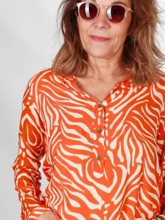 Chemisier Boh�me Okapi orange accessoire mode au style contemporain