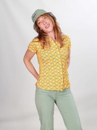 Chemise Lary manches courtes Pinia Jaune accessoire mode au style contemporain