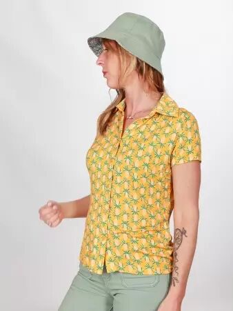 Chemise Lary manches courtes Pinia Jaune accessoire mode au style contemporain