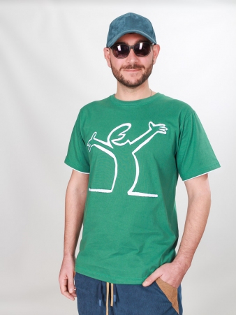 Tee shirt Alinea Bienheureux vert d'eau t-shirt message doux teinte fra�che