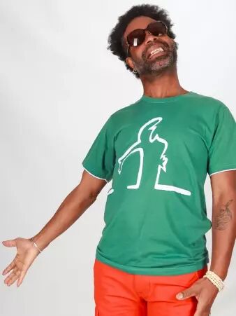 Tee shirt Alinea raleur vert d'eau t-shirt typographique frais