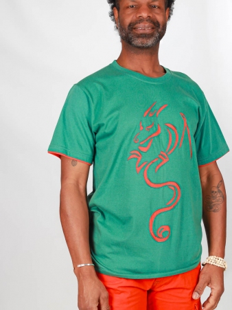 Tee shirt Dragon vert t-shirt dragon vert symbolique
