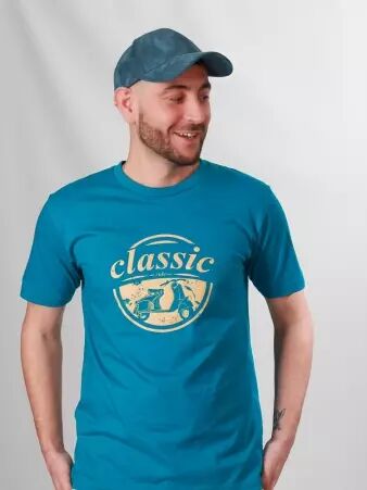 T-shirt Vespa bleu lagoon t-shirt scooter iconique ton lagon