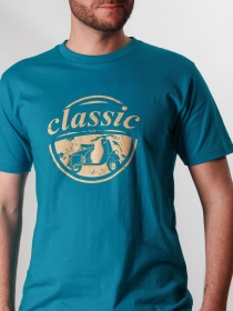 T-shirt Vespa bleu lagoon