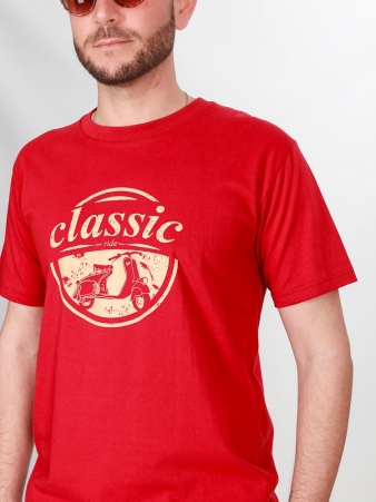 T-shirt Vespa groseille t-shirt vespa groseille r�tro color�