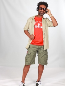 Chemise gaze manches courtes Beige