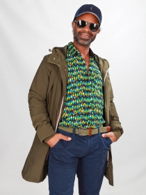 coupe vent homme long réversible kaki