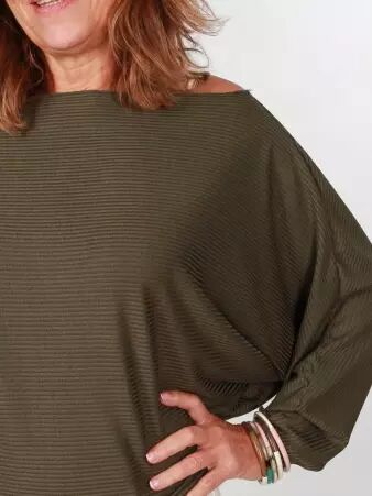Top Noy Olive top casual vert olive contemporain