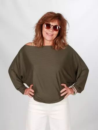 Top Noy Olive top casual vert olive contemporain
